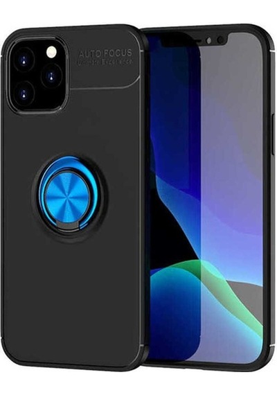 Apple Uyumlu iPhone 12 Pro Max Kılıf Zore Ravel Silikon Kapak Siyah-Mavi
