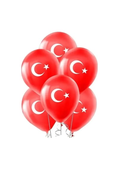 10 Adet 12 Inç Ay Yıldız Balon Çok Renkli