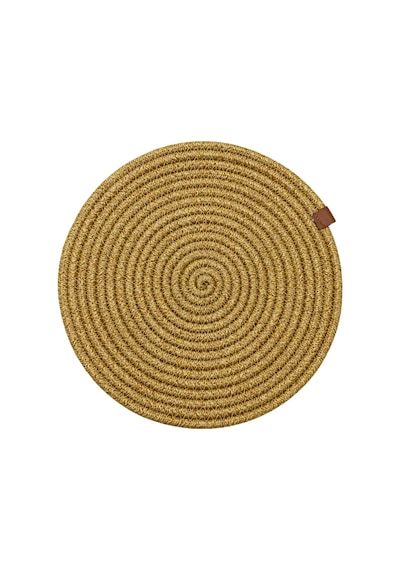 Jutty Hasır Görünümlü Jüt Dokuma Yuvarlak Natural Düz Dekoratif Amerikan Servis 32x32 Cm Supla Naturel
