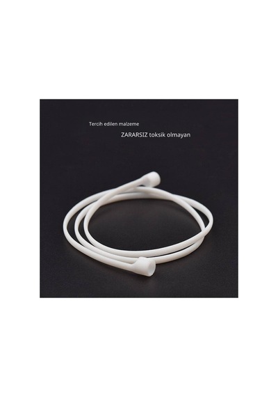 Apple Airpods Ve Airpods Pro İçin Silikon Boyun Askısı, Kaybolma Önleyici Sporcu Kulaklık İpi Beyaz