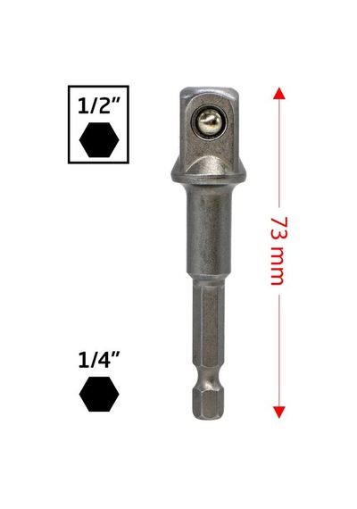 Master 530947 1/2" Lokma Adaptörü Hex Bits Saplı 73 Mm