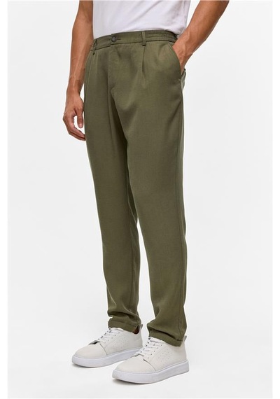 Süvari Koyu Haki Slim Armürlü Jogger Pantolon Koyu Haki