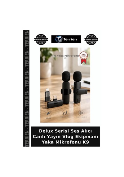 Delux Serisi Ses Alıcı Canlı Yayın Vlog Ekipmanı Yaka Mikrofonu K9