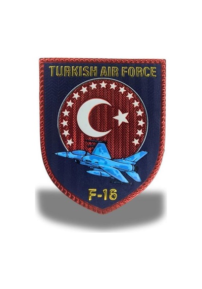 Single Sword Turkish Air Force F-16 Plastik Arkası Cırtlı Arma Patch Diğer