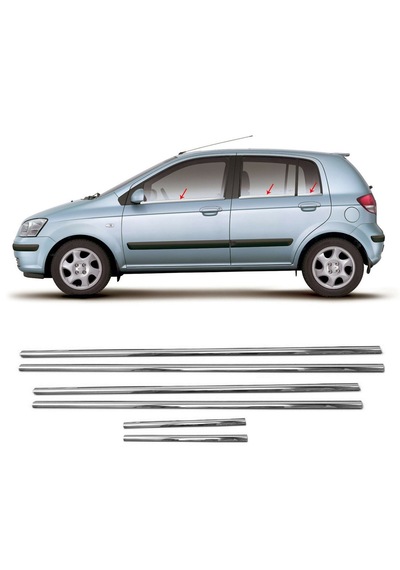 Hyundai Getz 2002 Üzeri Krom Cam Çıta 6 Prç P.çelik
