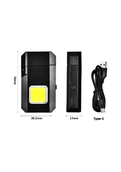 Type-c Şarjlı Elektrikli Çakmak Cep Işığı Su Geçirmez Cob Led Ps-m8 Çok Renkli