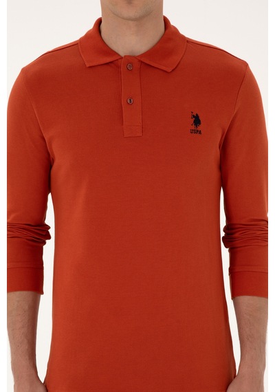U.S. Polo Assn. Erkek Regular Fit Polo Yaka Kiremit Basic Sweatshirt 50307757-VR031