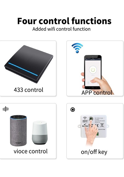 Tuya Uyumlu Wifi 2 Tuşlu Senaryo Butonu Ve 2 Adet Işık Anahtarı Seti