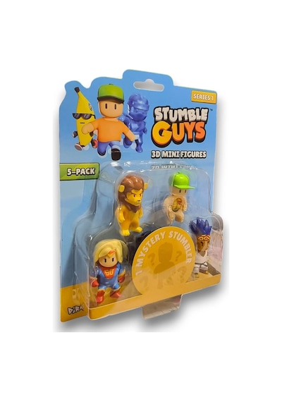 Stumble Guys Seri 1 - 3d Mini 1 İ Sürpriz Olan 5 Li Figür Seti - Super Gal Leonidas