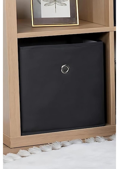 3'lü Çamaşır Oyuncak Raf Düzenleyici Set, Kapaksız Dolap İçi Saklama Kutusu 30x30x30cm 3 Adet Antrasit