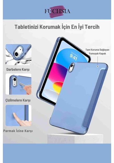 Fuchsia Honor Pad V9 Uyumlu 11.5 İnç Kalem Bölmeli Trifolding Tablet Kılıfı Kapaklı Kılıf