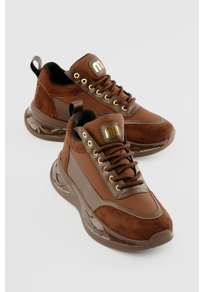 Mubiano Kadın Sneaker Kalın Tabanlı Bağcıklı Myra Kahverengi Kahverengi