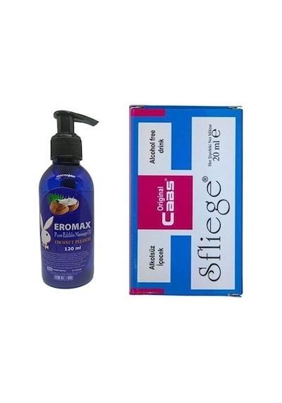 Eromax Sfliegedamla 20 Ml + 120 Ml Hindistan Cevizi Aromalı Yenilebilir Masaj Yağı