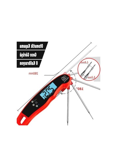Dijital Hızlı Mutfak Termometresi, Katlanabilir Ve Lcd Ekranlı