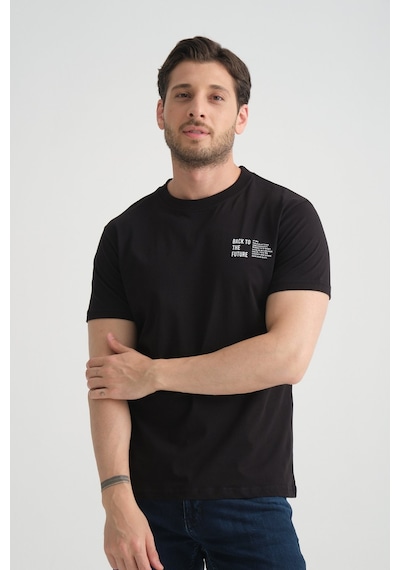 Shooter Sportwear Shooter Erkek Pamuklu T-shirt Premium Kalite Minimal Tasarım Regular Kalıp Siyah