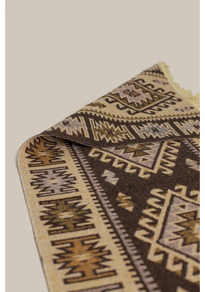 "çift Taraflı Kullanılabilir, Makinede Yıkanabilir,modern Desenli Kilim 11 Farklı Ebat" Kahverenk Kahverengi