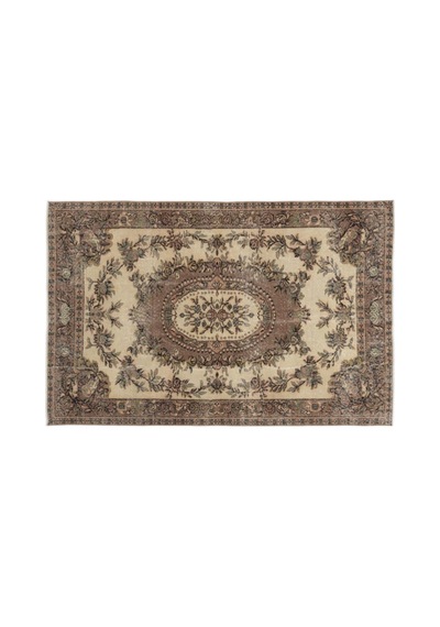El Dokuması Vintage Yün-pamuk Naturel Halı 9646 163 X 253 Cm Çok Renkli
