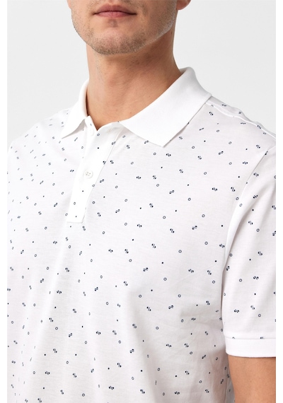 Süvari Beyaz Regular Baskılı Polo Yaka Tişört-37382 Beyaz