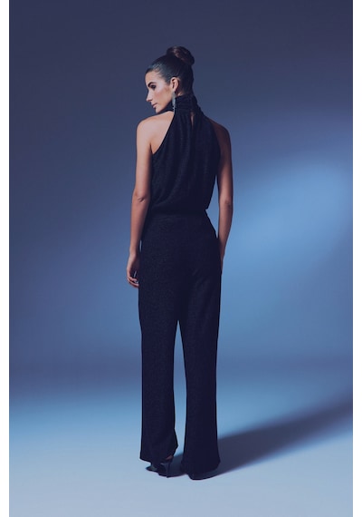 Sateen Simli Salaş Pantolon - Siyah-135388 Siyah