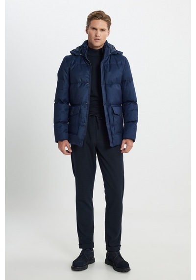 Ac&Co / Altınyıldız Classics Erkek Lacı Standart Fit Normal Kesim Kapüşonlu Kaban Lacivert Ac&Co / Altınyıldız Classics Erkek Lacı Standart Fit Normal Kesim Kapüşonlu Kaban Lacivert