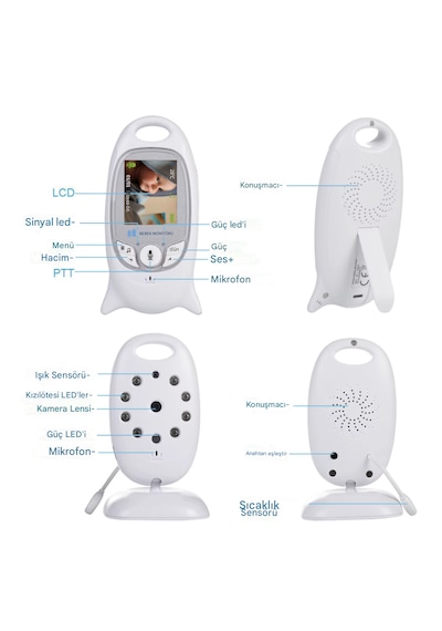 Bebek İzleme Monitörü Kablosuz 2.0 ''lcd Çocuk Bakıcısı Gece Görü