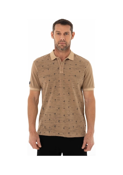 AR-MA Arma Erkek Regular Fit Parça Boyama Polo Yaka Tişört Y25374376101 Kahverengi