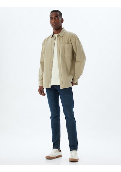 Koton Slim Fit Kot Pantolon - Brad Jean İndigo Stone 5wam40145nd İndigo - Taş