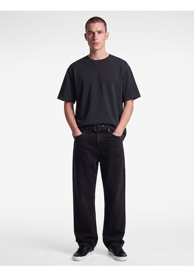 Koton Pamuklu Bisiklet Yaka Kısa Kollu Basic Oversize Tişört Antrasit 7wam10086mk