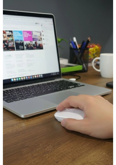 Durukar Beyaz Renkli Ergonomik Sessiz Kablosuz Mouse Usb Alıcılı, Ofis Ve Oyun İçin Konforlu Bilg