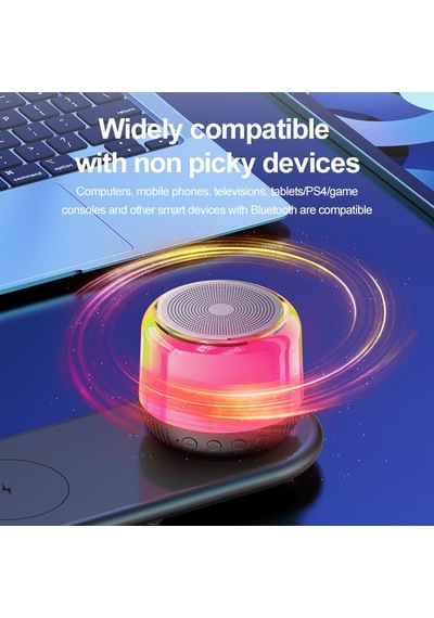 Çeşithane S12 Akıllı Hoparlör İstasyonu - 15w Hızlı Kablosuz Şarjlı, Rgb Led Işıklı, Bt 5.0 Hi-fi St