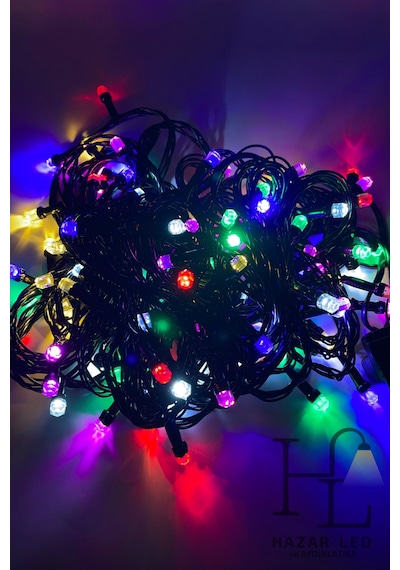 10 Metre 100 Ledli Rgb İp Led Eklemeli Fonksiyonlu Dekoratif Led Işık Yılbaşı Süsü Çam Ağacı Işığı Çok Renkli