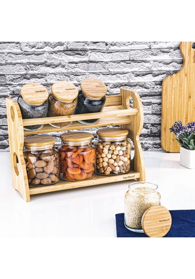 Bench Standlı 8 Parça Cam Baharat Takımı Diğer