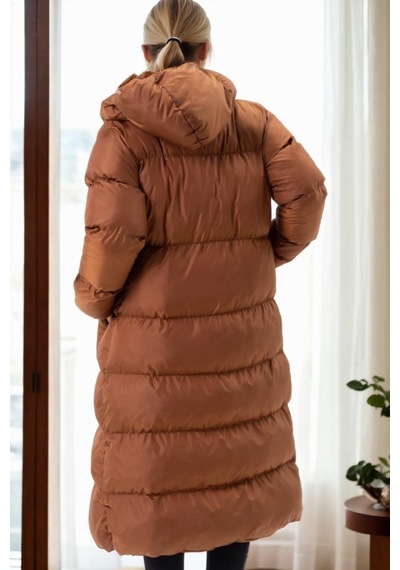 Z9756 Dewberry Bayan Şişme Kaban-camel Camel
