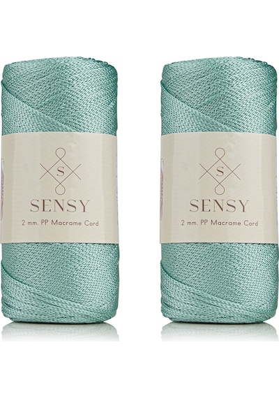 Premium 400 Gr Polyester Makrome Ipi 2 Mm 2li Set Mint Makrame Ip Supla Çanta Ipi No:4