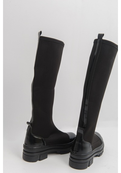 Luvishoes Bella Siyah Scuba Kadın Çizme Siyah