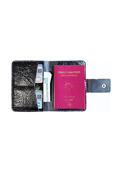 Vip Gift Pasaport Kılıfı Pasaportluk Hakiki Deri Siyah