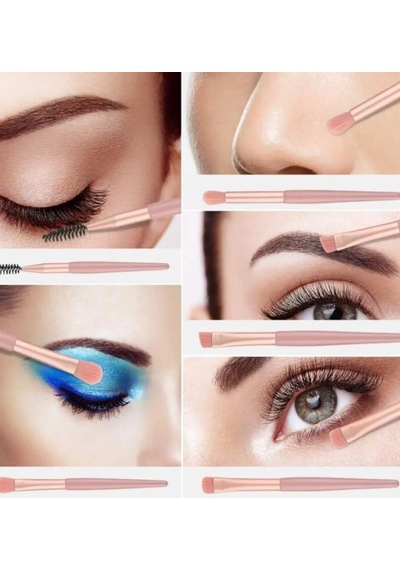 8'li Profesyonel Makyaj Fırça Seti, Rose Gold, Seyahat Çantalı, Göz Ve Yüz Makyajı İçin