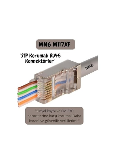 Mn6 M117xf Cat6 Jack/35 Adet-metal Ez/yeni Nesil Rj45 Cat6-8p/8c Açık Uçlu/cat6 Konnektör Metal Ez Jack, 35
