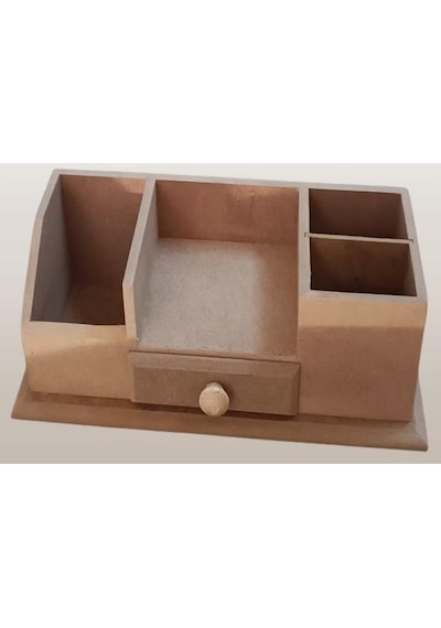 Hobi Adn Dekoratif Kalemlik Tek Çekmece Ahşap Mdf Ham Cnc Kesim Model El Yapım