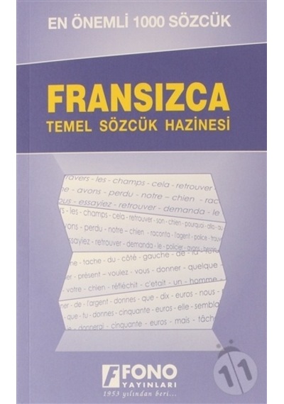 En Önemli 1000 Sözcük Fransızcada Temel Sözcük Hazinesi- Fono Yayınları