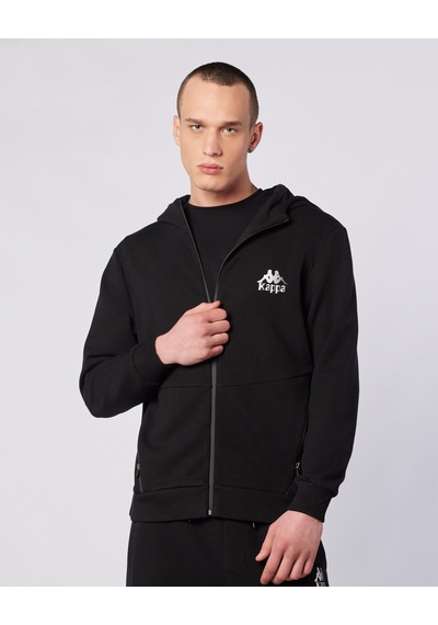 Kappa Fabio Full Zip Erkek Siyah Regular Fermuarlı Eşofman Üstü