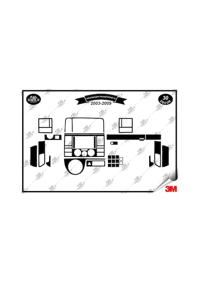 Volkswagen Transporter T5 2003-2009 Torpido Konsol Trim Göğüs Maun Kaplama Set 30 Parça Siyah