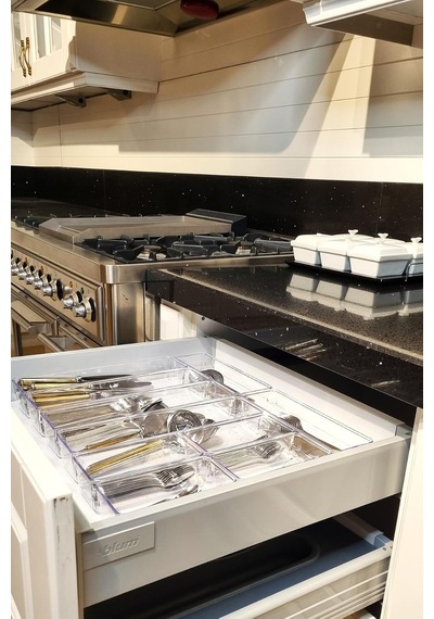 10'lu Set Modüler Kaşıklık Şeffaf Çekmece Içi Düzenleyici Mutfak Makyaj Banyo Buzdolabı Organizer Şeffaf 42 X 49 Çok Renkli