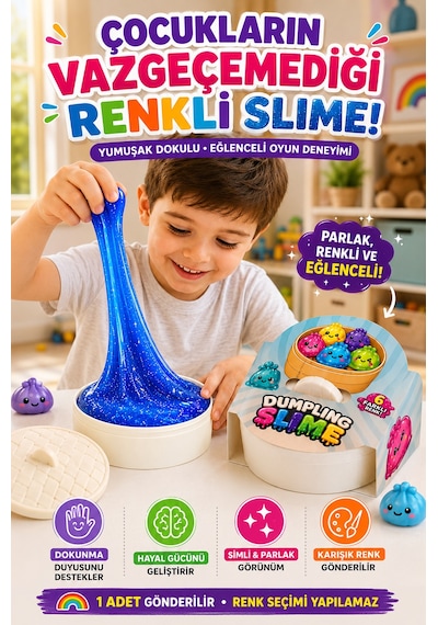 Slime Oyun Jeli Simli Karışık Renk Streç Hamur Eğitici Duyusal Oyun Motor Beceri Geliştiren Oyuncak
