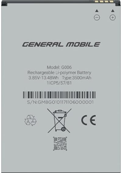 General Mobile GM 8 Go/GM 9 Go/GM 6D Batarya 3500 mAh
