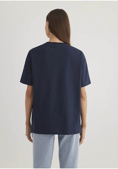 Mavi Logo Baskılı Lacivert Kadın T-shirt M1611309-70490 Lacivert