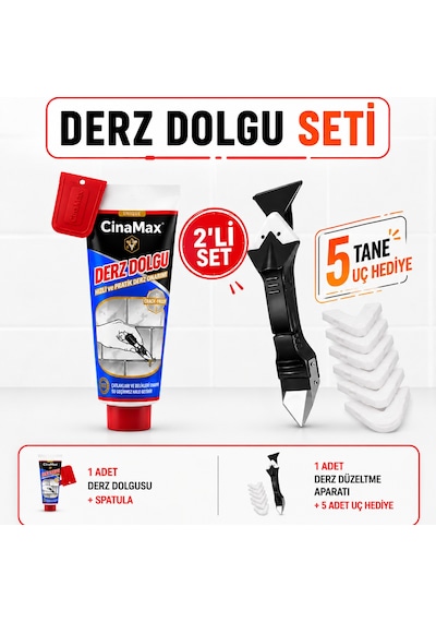 400 Gr Derz Dolgusu + 5 Uçlu Derz Kazıyıcı Fayans Derz Tamir Ve Yenileme Seti