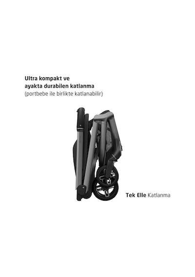 Maxi-Cosi Fame Cabin LED Işıklı Entegre Şarj Üniteli Tek Elle Katlanan Premium Kabin Boy Bebek Arabası Onyx Black