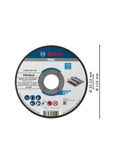Bosch Sdmetal Kesme Taşı 115 2.5 MM Düz Inox Taş 25 Adet 2608603164