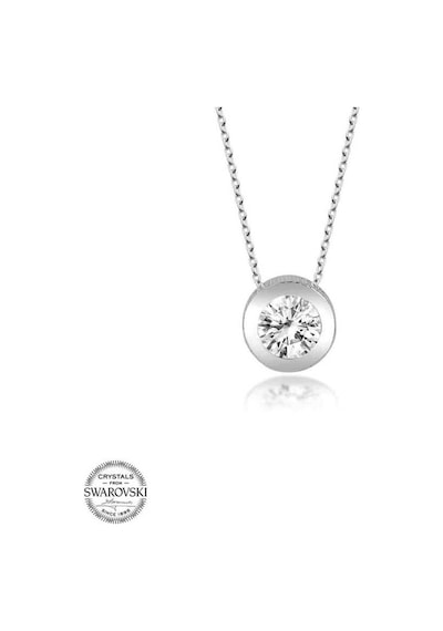 Swarovski Taşlı Gümüş Tektaş Kadın Kolye (518850545)